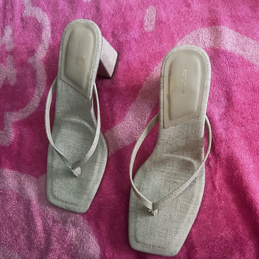 Zara Beige Heeled Sandals